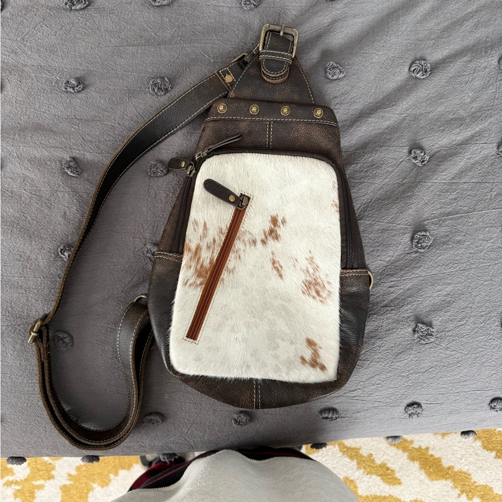 Myra Bag Brown and White Belt Bag